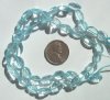 14 inch strand of 10x7mm Flat Oval Blue Topaz Beads